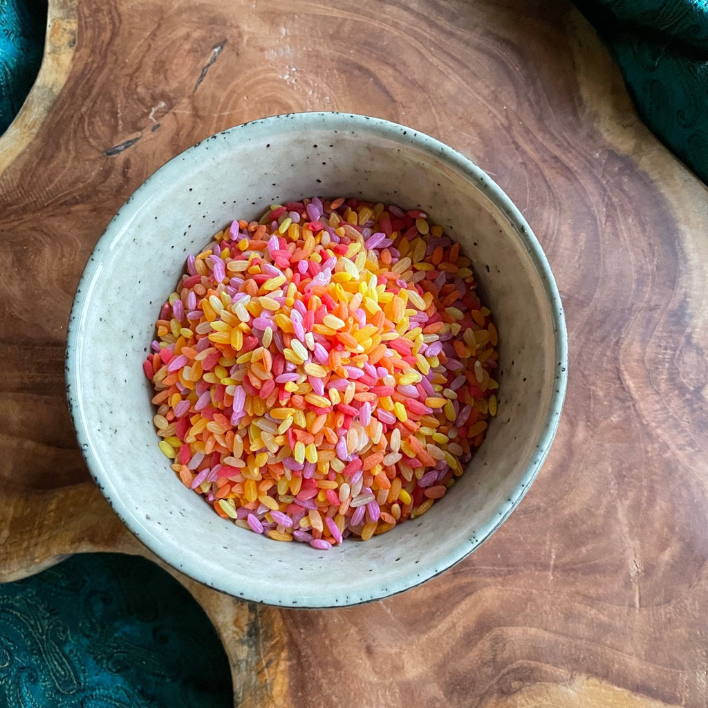 Sunset Themed Colourful Sensory Rice