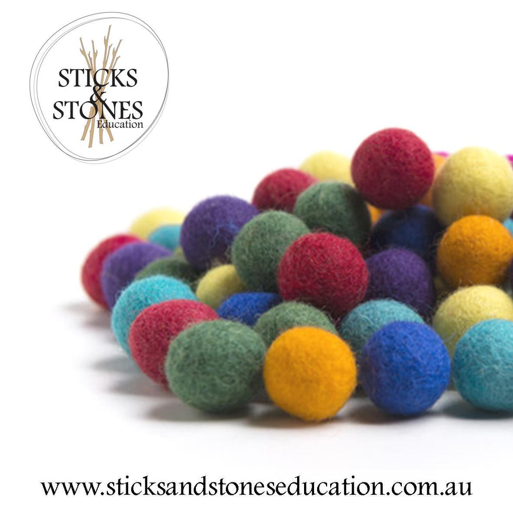 Rainbow Felt Marbles - Rainbows & Clover - Sticks & Stones Education