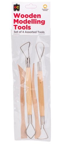 Wooden Modelling Tools - Set of 4 - Educational Colours - Sticks & Stones Education