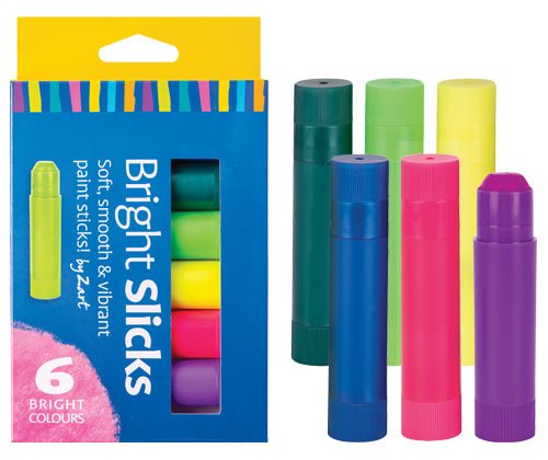 Slicks Paint Sticks || Brights - Set of - Zart Art - Sticks & Stones Education