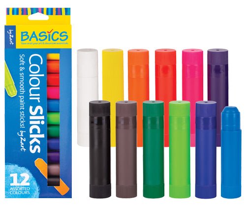 Slicks Paint Sticks - Set of 12 - Zart Art - Sticks & Stones Education