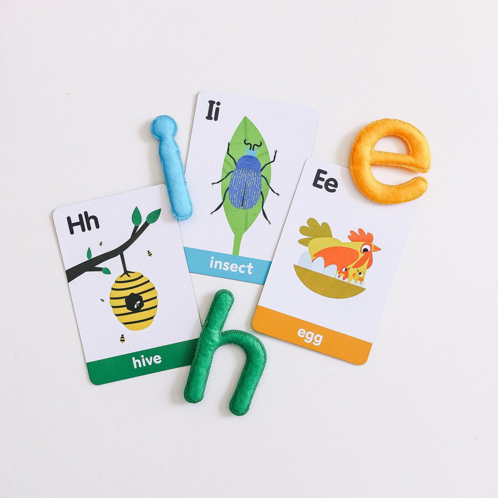 ABC Lowercase Felt Alphabet & Flashcards - Curious Columbus - Sticks & Stones Education