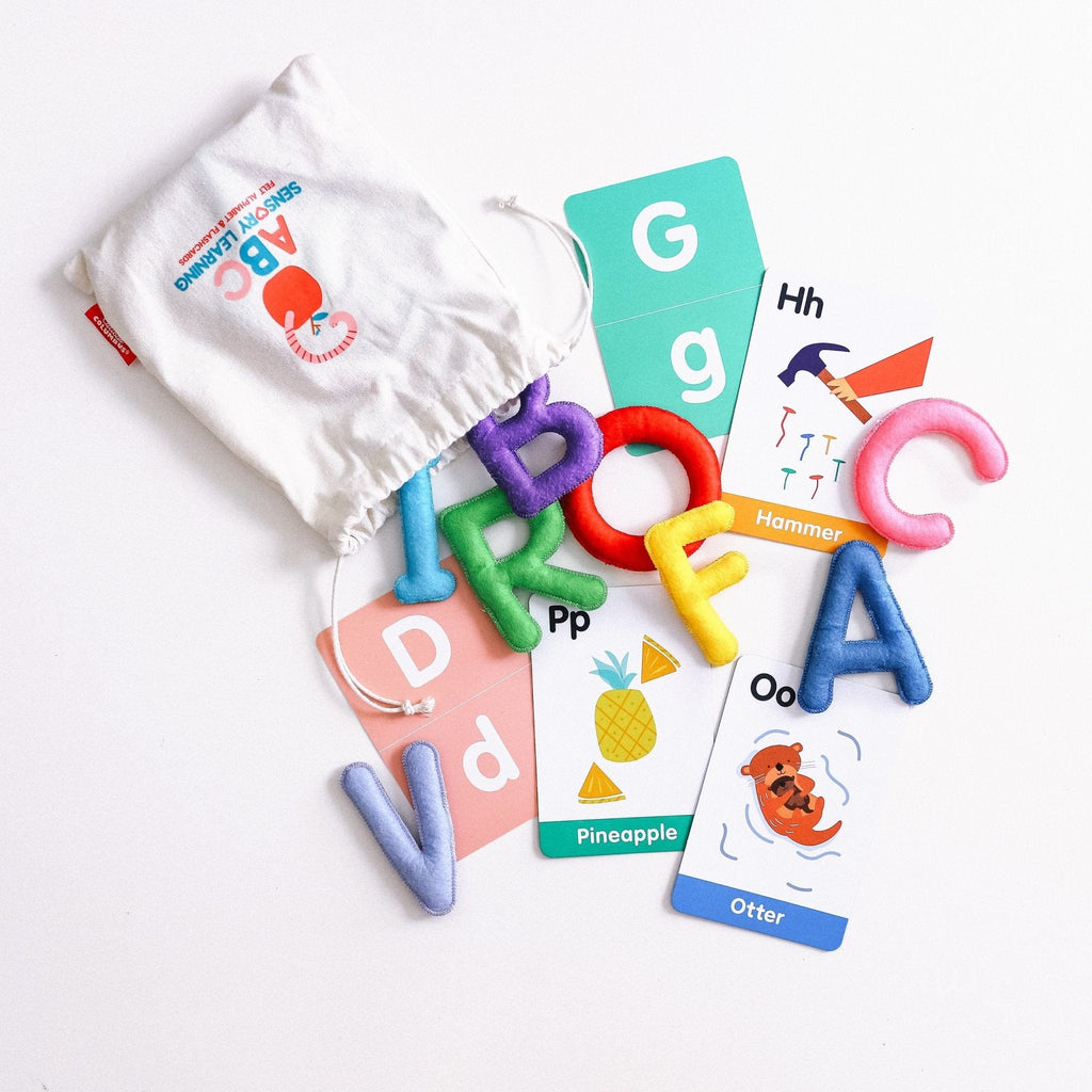 ABC Uppercase Felt Alphabet & Flashcards - Curious Columbus - Sticks & Stones Education