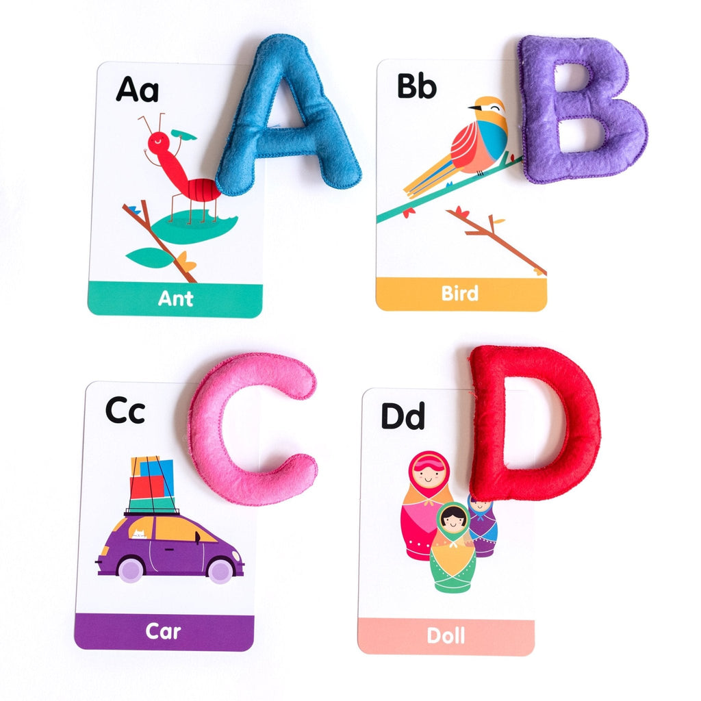 ABC Uppercase Felt Alphabet & Flashcards - Curious Columbus - Sticks & Stones Education