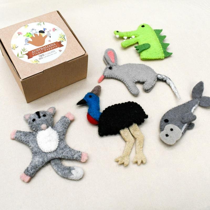 Australian Animal Felt Finger Puppets Set C || Tara Treasures - Tara Treasures - Sticks & Stones Education