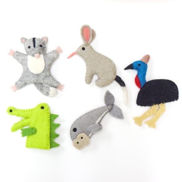 Australian Animal Felt Finger Puppets Set C || Tara Treasures - Tara Treasures - Sticks & Stones Education