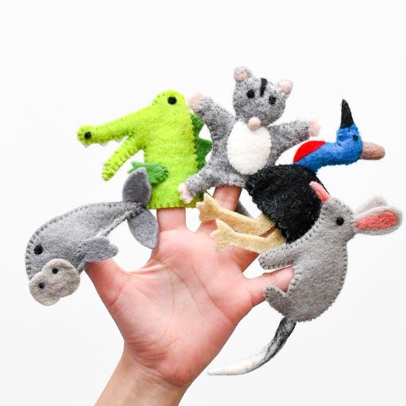 Australian Animal Felt Finger Puppets Set C || Tara Treasures - Tara Treasures - Sticks & Stones Education