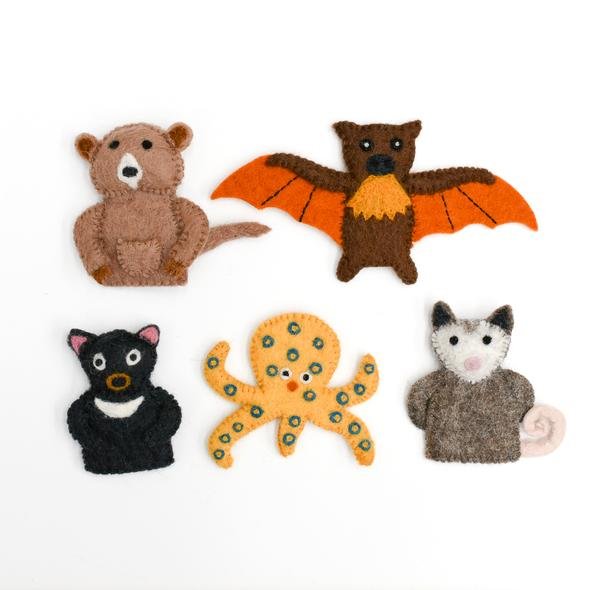 Australian Animal Felt Finger Puppets Set E || Tara Treasures - Tara Treasures - Sticks & Stones Education