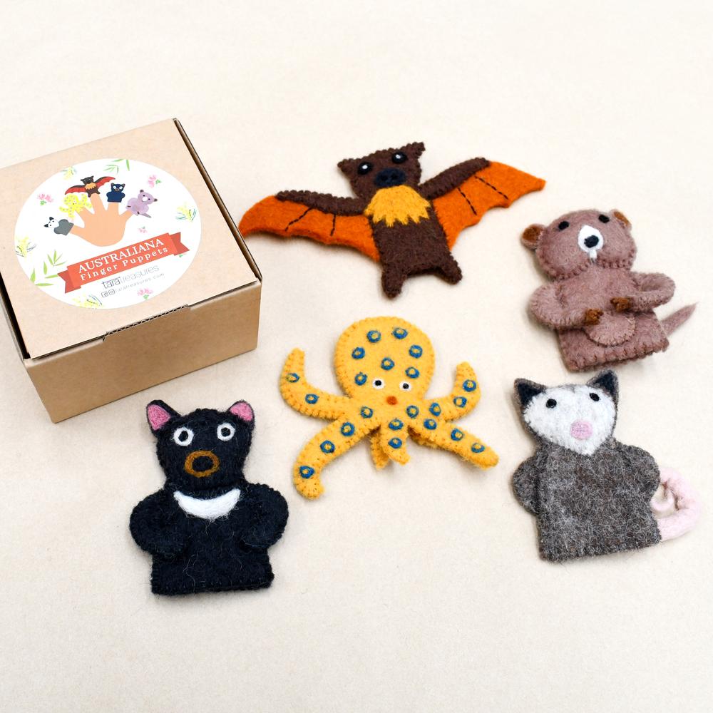 Australian Animal Felt Finger Puppets Set E || Tara Treasures - Tara Treasures - Sticks & Stones Education