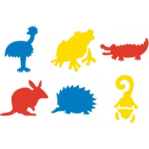 Australian Animals Stencil (2) – Set of 6 - Educational Colours - Sticks & Stones Education