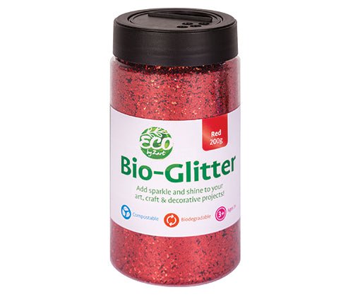 Bio Glitter || Red - 200g - Zart Art - Sticks & Stones Education