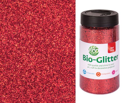 Bio Glitter || Red - 200g - Zart Art - Sticks & Stones Education