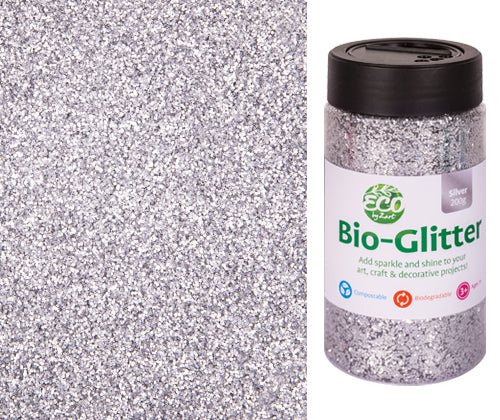 Bio Glitter || Silver - 200g - Zart Art - Sticks & Stones Education