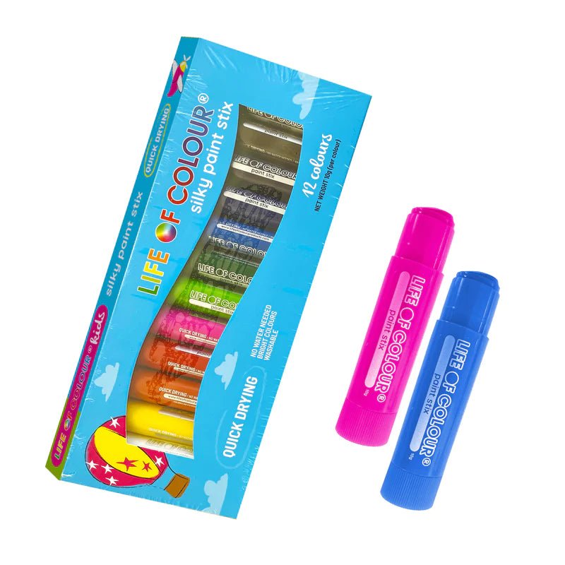 Classic Colours Silky Paint Stix - Set of 12 - Life of Colour - Sticks & Stones Education