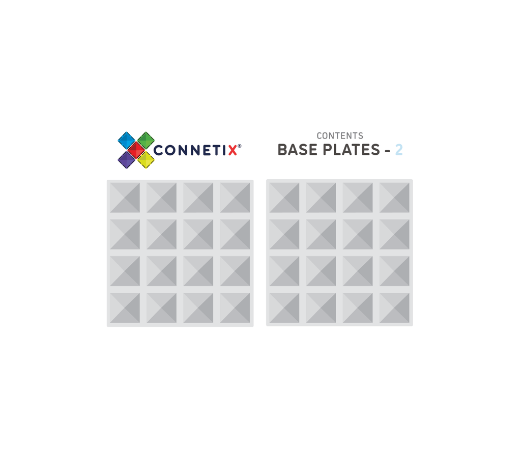 Clear Base Plates - 2 Piece || Connetix Tiles - Connetix Tiles - Sticks & Stones Education