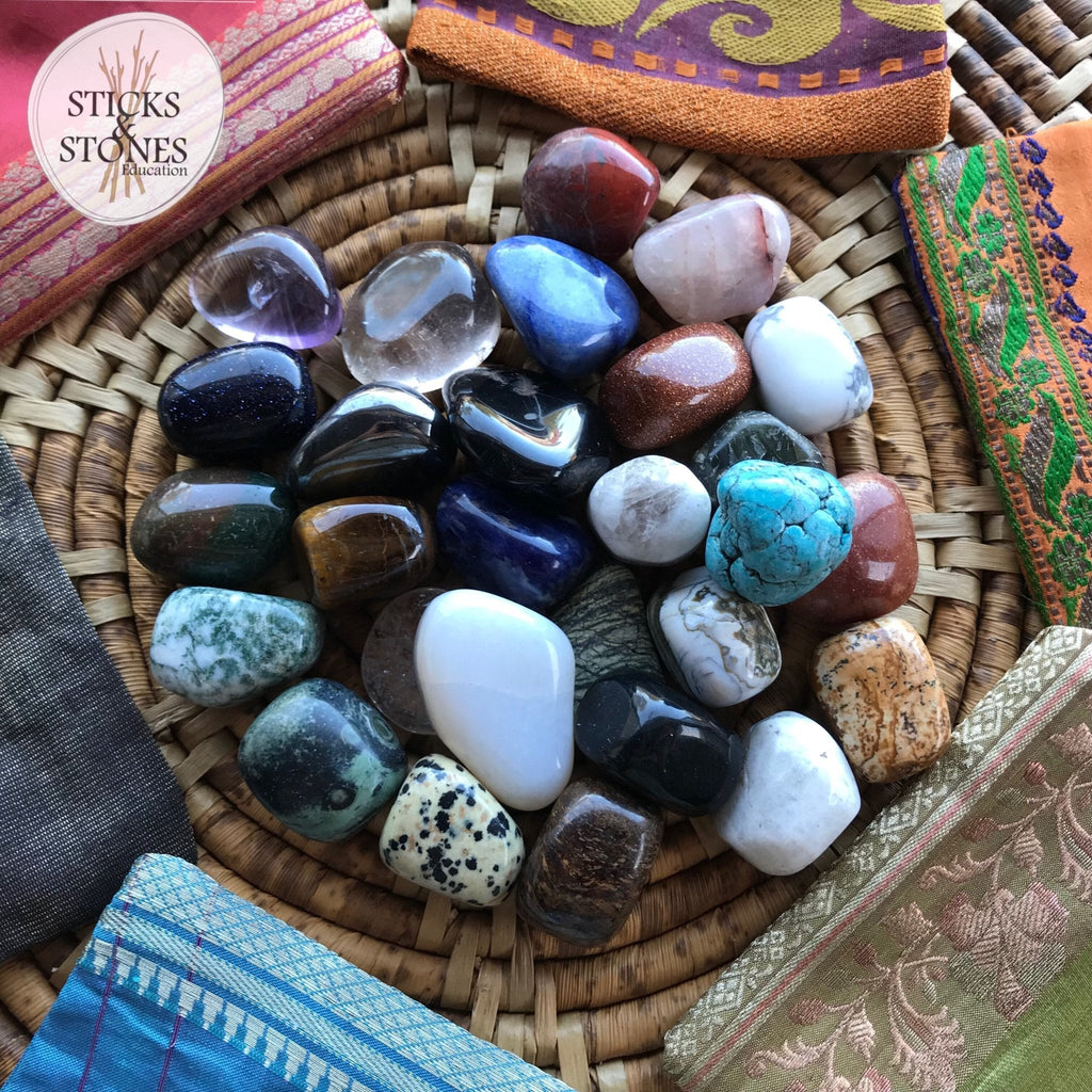 Collection of Crystals & Tumbled Stones - Sticks & Stones Education - Sticks & Stones Education