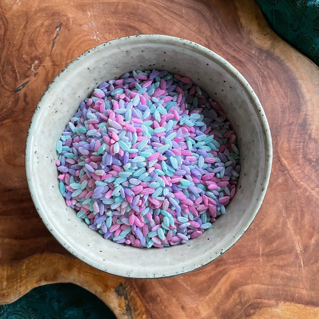 Unicorn Themed Colourful Sensory Rice