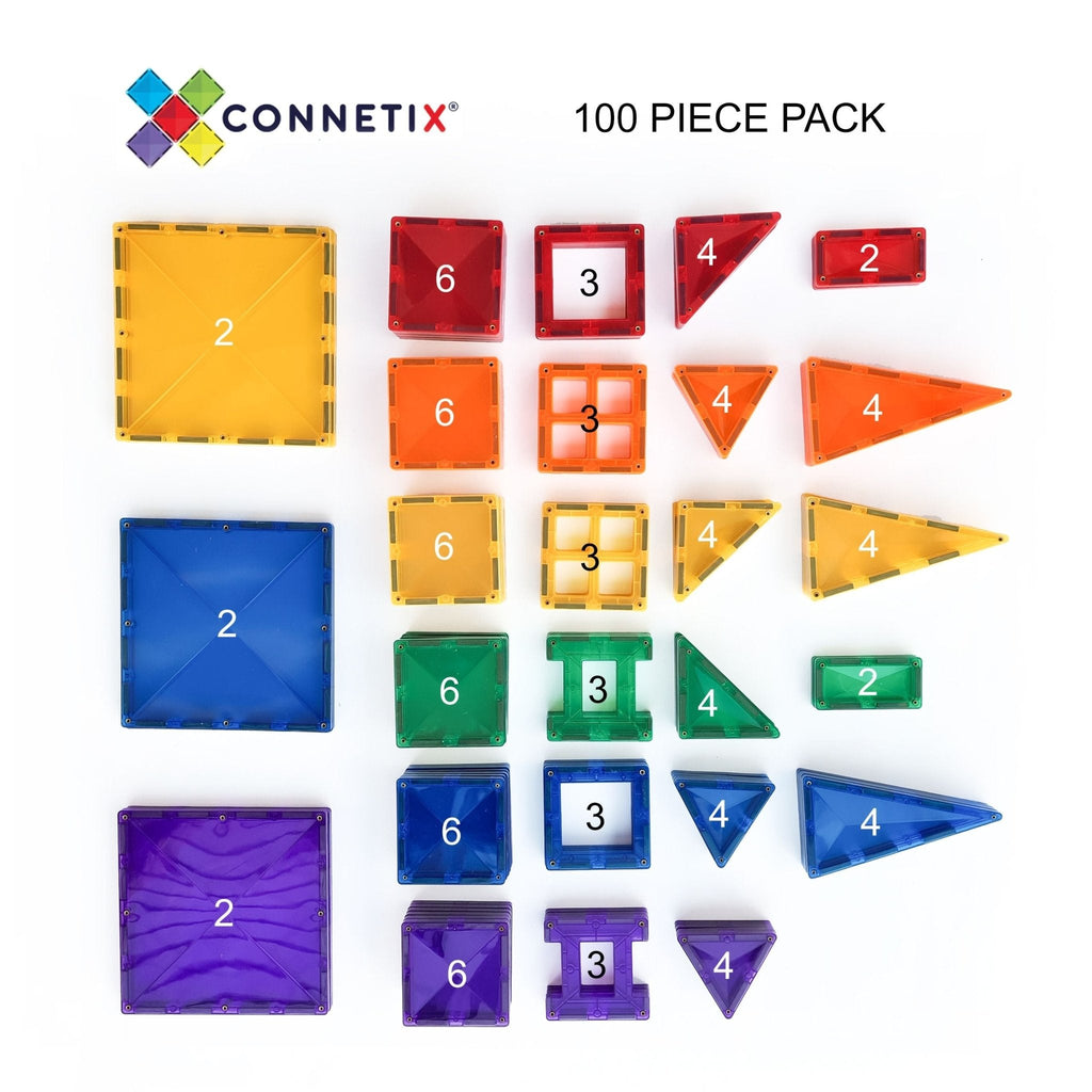 Creative Pack -100 Piece || Connetix Tiles - Connetix TIles - Sticks & Stones Education