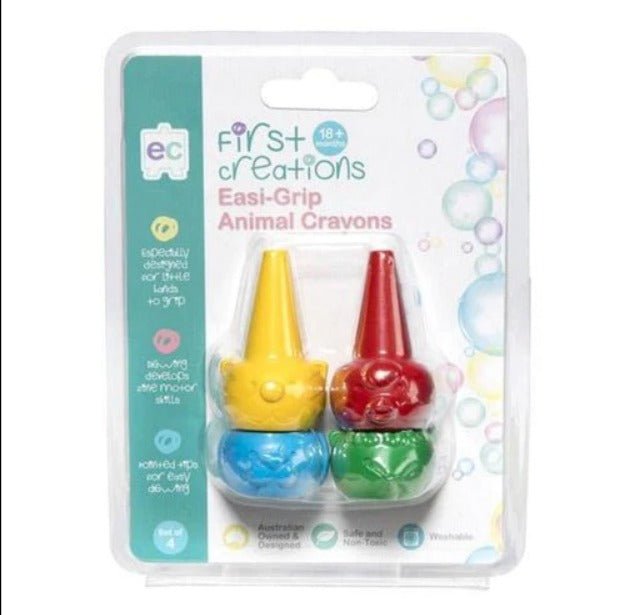 Easi-Grip Animal Crayons Set of 4 - First Creations - Sticks & Stones Education