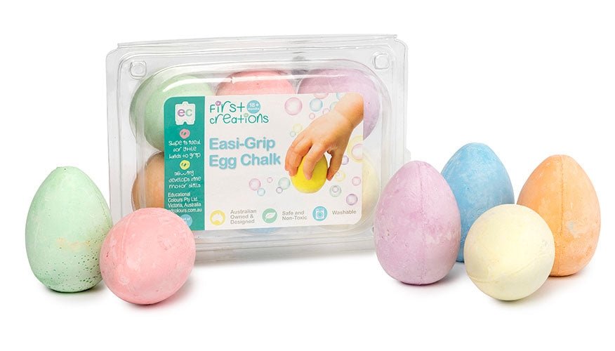 Easi-Grip Egg Chalk - Set of 6 - Educational Colours - Sticks & Stones Education