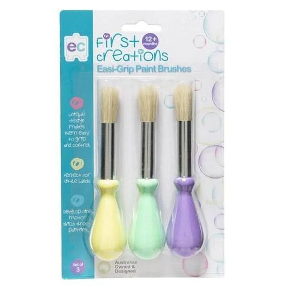 Easi-Grip Paint Brushes - Set of 3 - First Creations - Sticks & Stones Education
