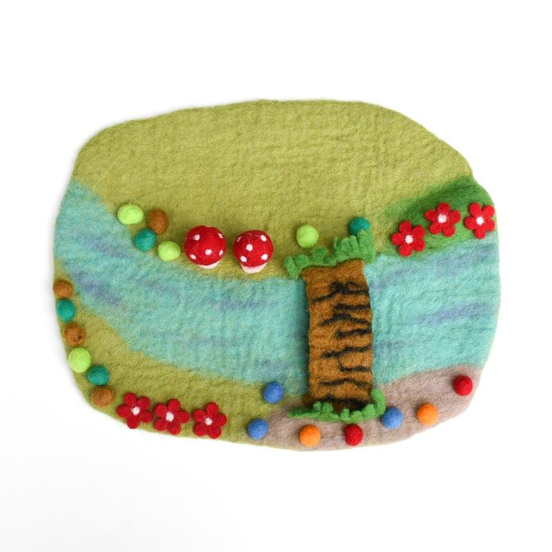 Fairy River and Bridge Felt Playscape || Tara Treasures - Tara Treasures - Sticks & Stones Education