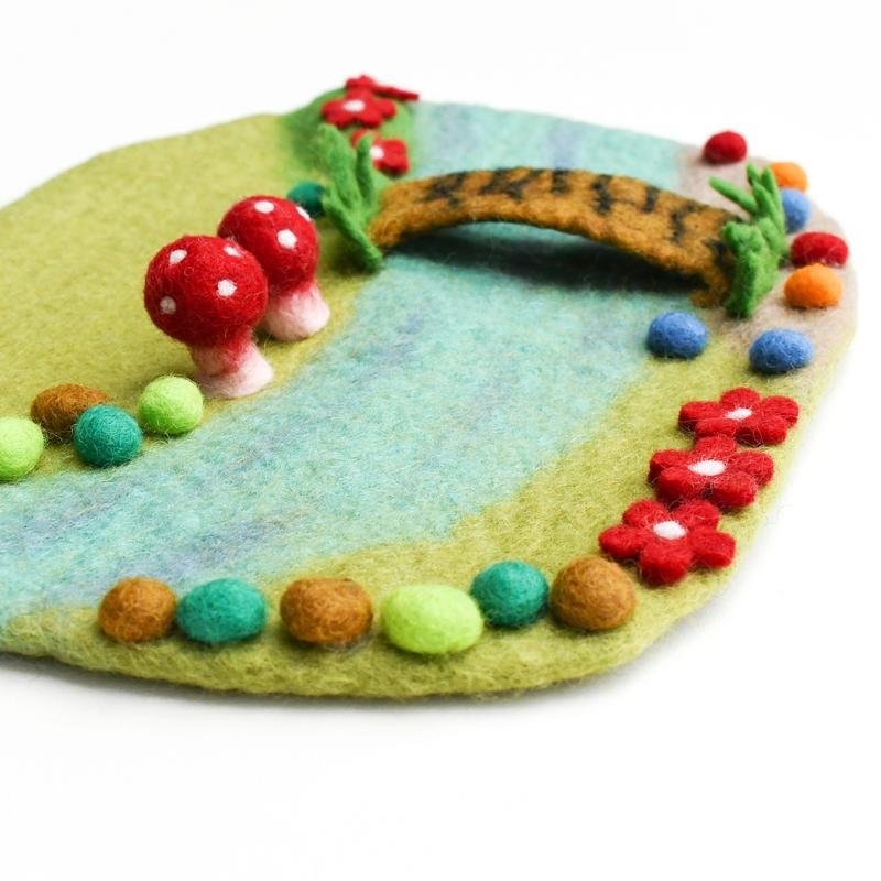 Fairy River and Bridge Felt Playscape || Tara Treasures - Tara Treasures - Sticks & Stones Education