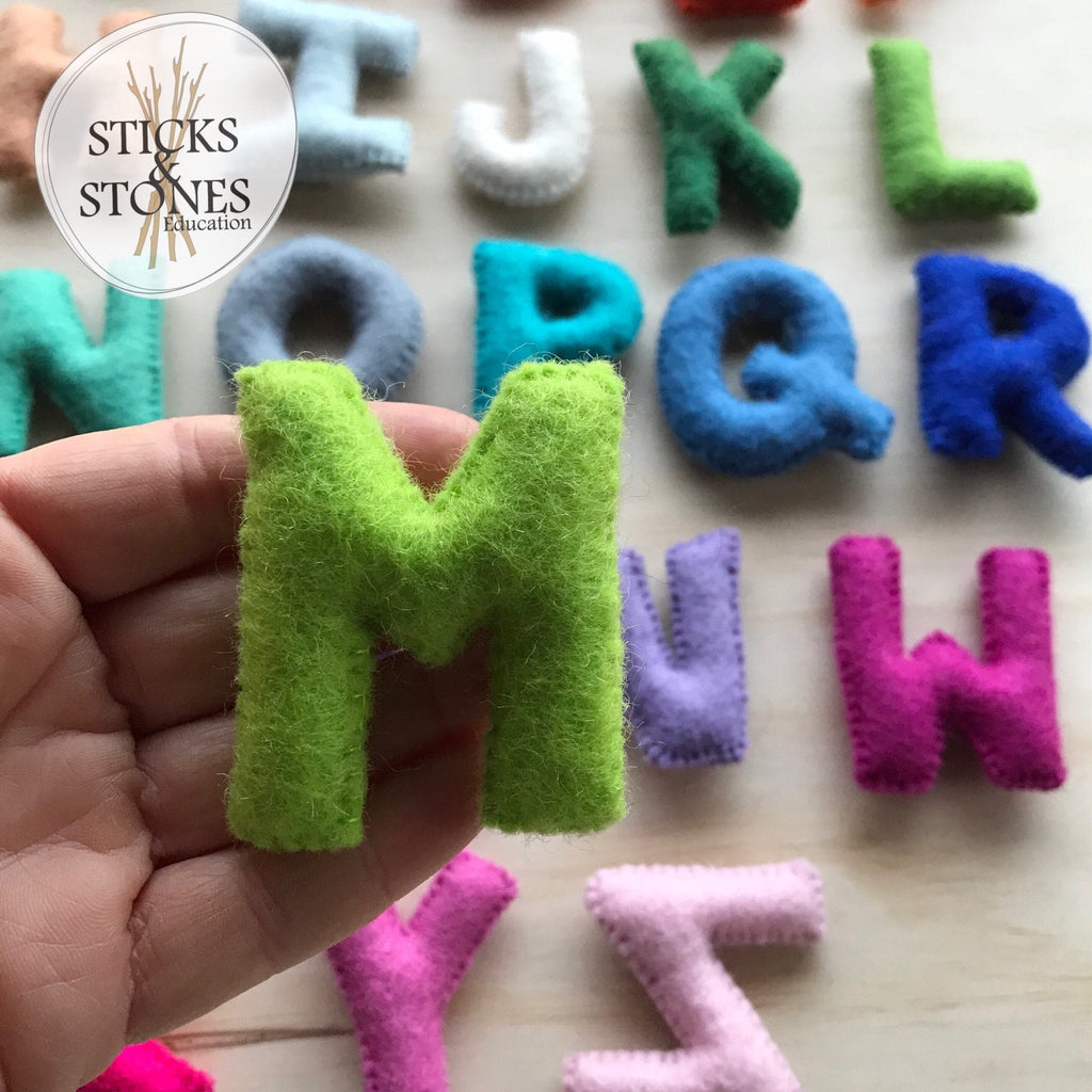 Felt Alphabet Letters - Rainbow - Rainbows & Clover - Sticks & Stones Education
