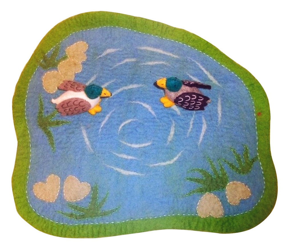 Felt Duck Pond with Two Ducks - Papoose Toys - Sticks & Stones Education