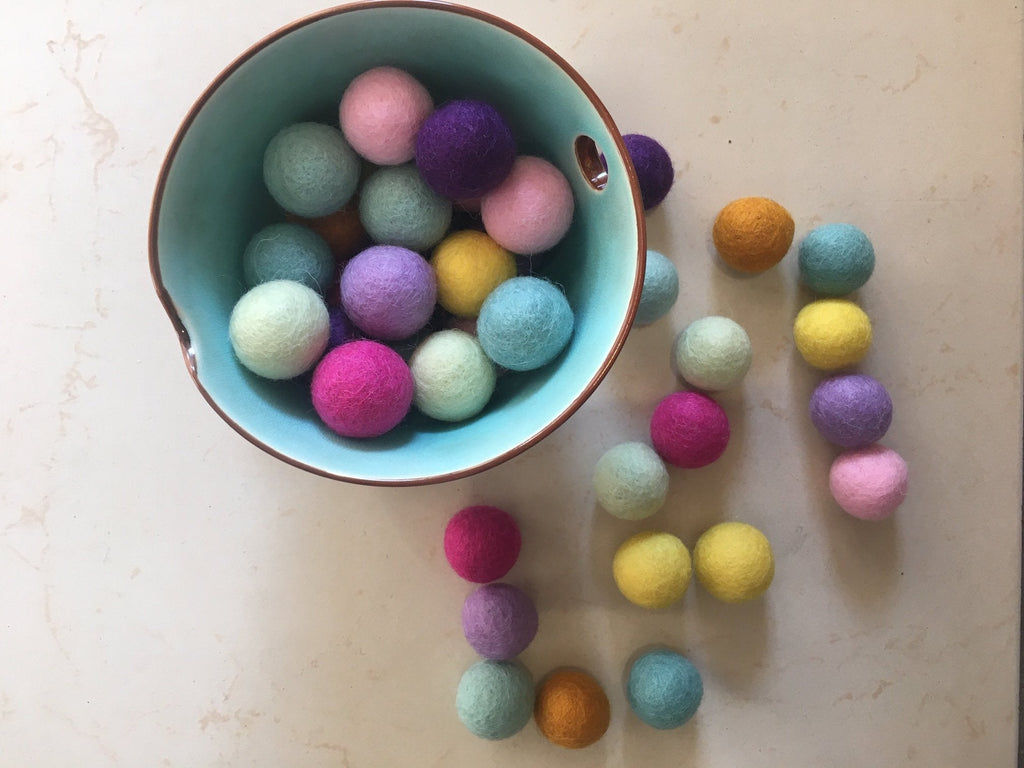 Felt Marbles in Bubble Gum - Rainbows & Clover - Sticks & Stones Education