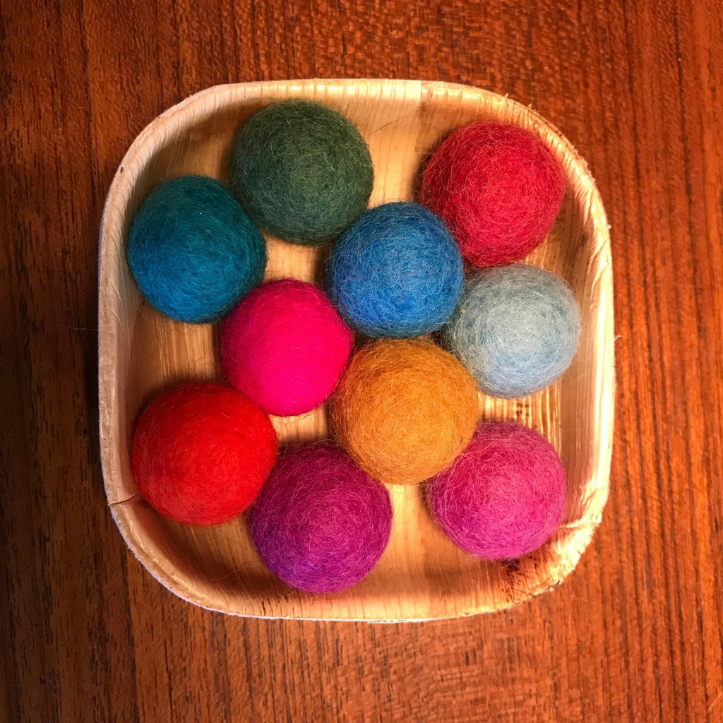 Felt Pom-Poms Summer - Set 20 - Papoose Toys - Sticks & Stones Education