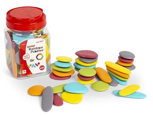 Junior Rainbow Pebbles Earth Colours - Jar of 36 - EdX Education - Sticks & Stones Education