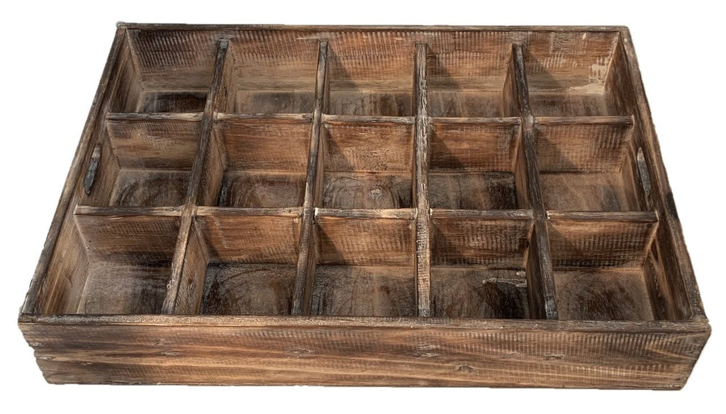 Large Wooden Sorting Tray - 15 Sections - Papoose Toys - Sticks & Stones Education