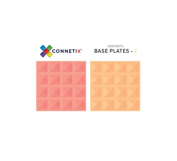 Lemon & Peach Base Plates - 2 Piece || Connetix Tiles - Connetix Tiles - Sticks & Stones Education