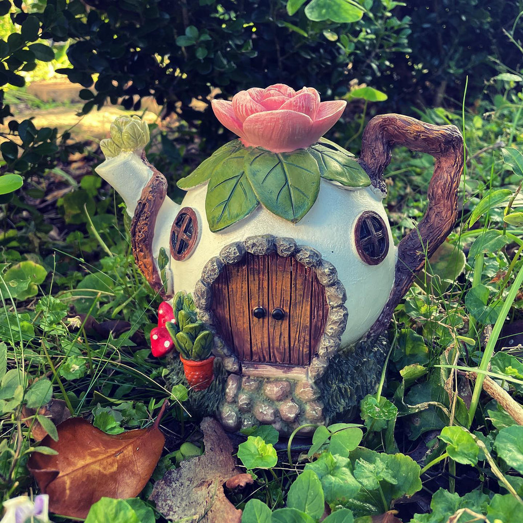 Lotus Flower Tea Pot Fairy House - Sticks & Stones Education - Sticks & Stones Education