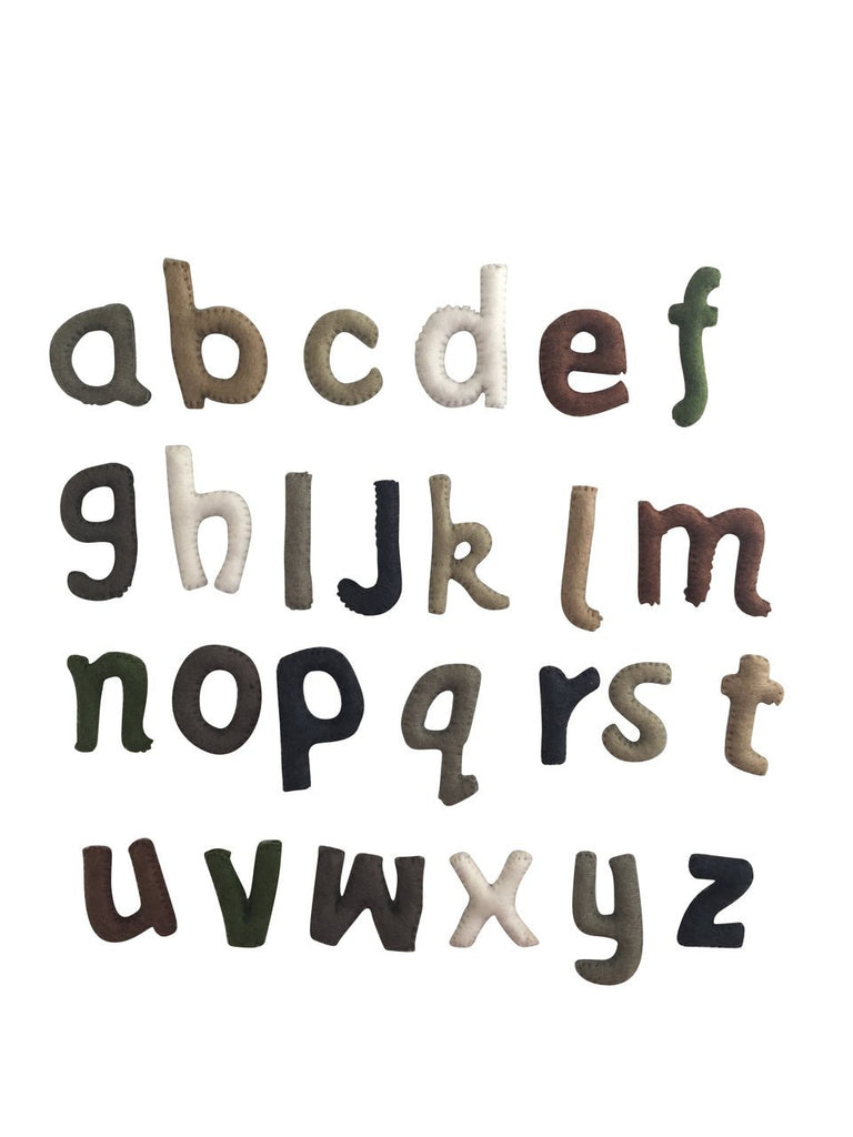 Lower Case Felt Alphabet - Papoose Toys - Sticks & Stones Education
