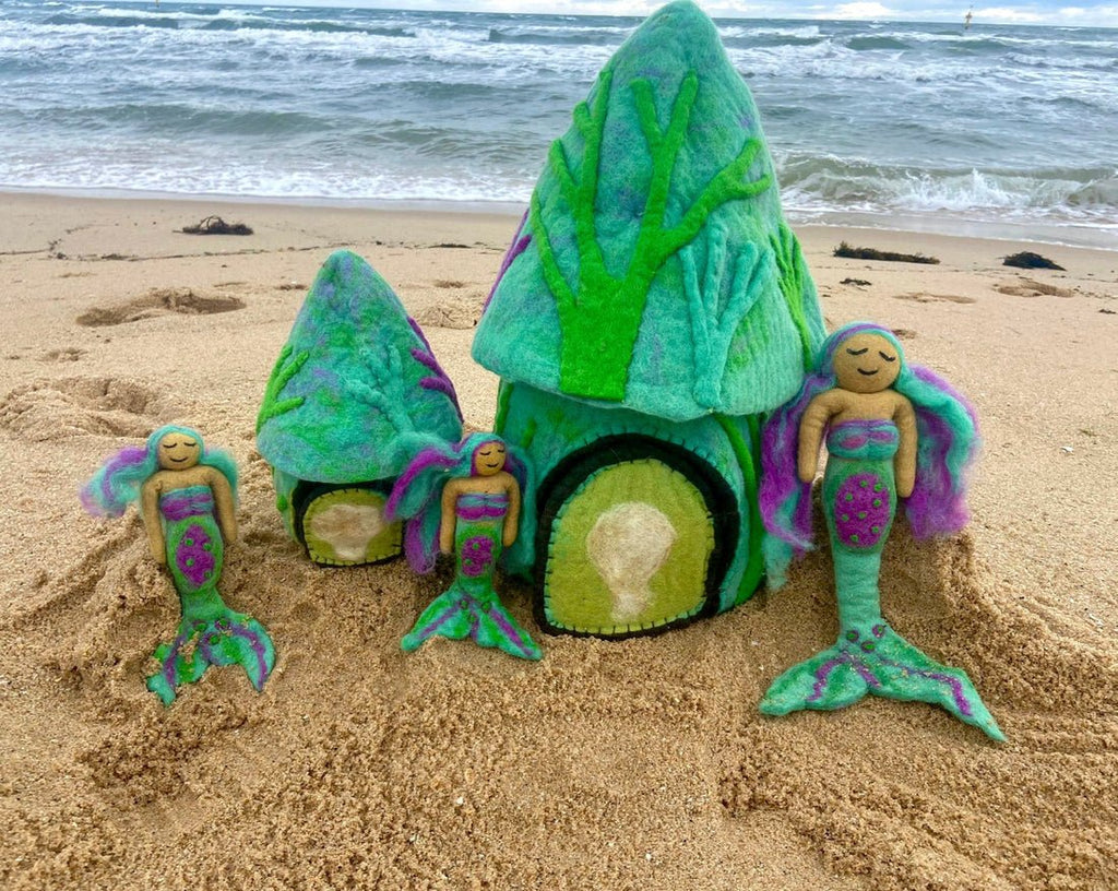 Mermaid Felt Fairy House - Himalayan Felt Co. - Sticks & Stones Education