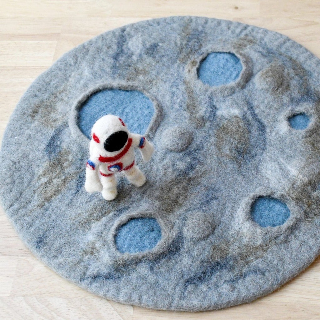 Moon Crater Felt Playscape with Astronaut || Tara Treasures - Tara Treasures - Sticks & Stones Education