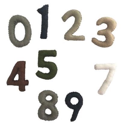 Natural Felt Numbers 0-9 - Papoose Toys - Sticks & Stones Education