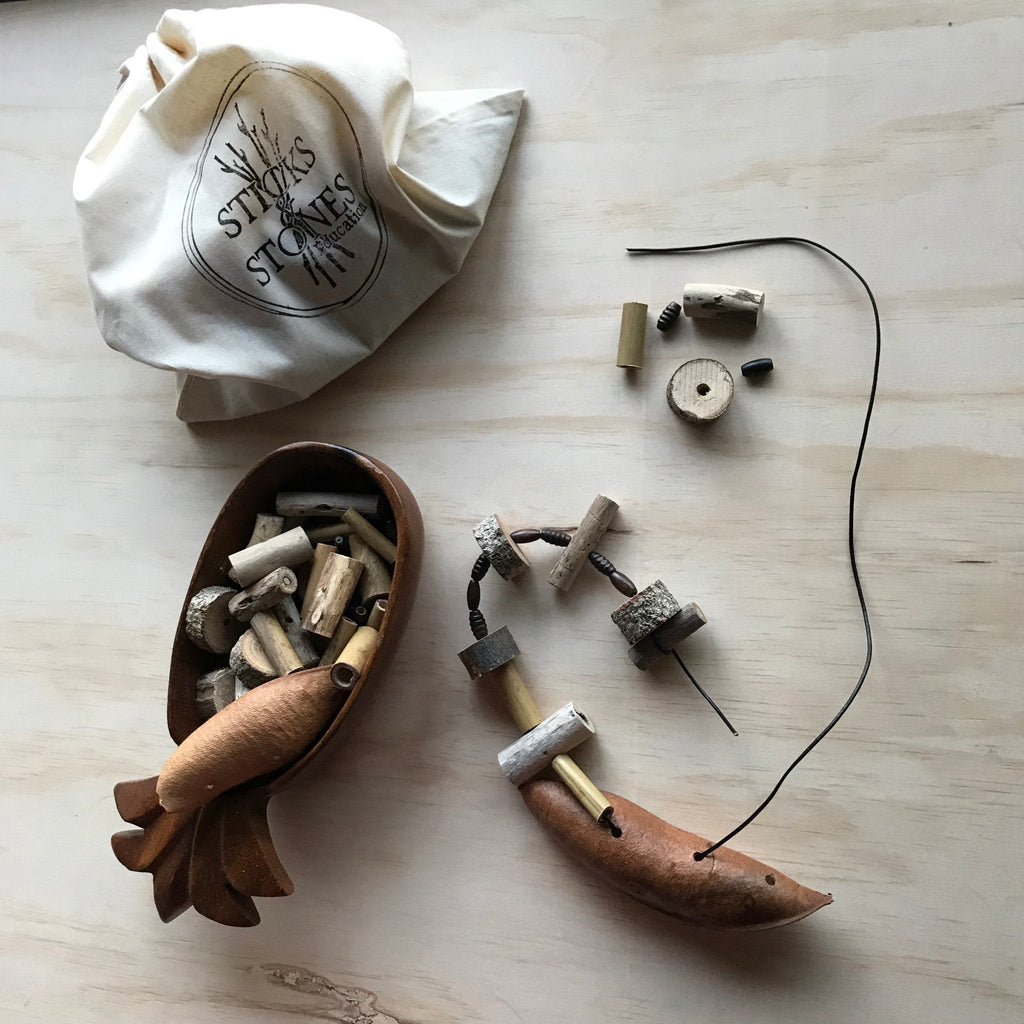 Natural threading set - Sticks & Stones Education - Sticks & Stones Education
