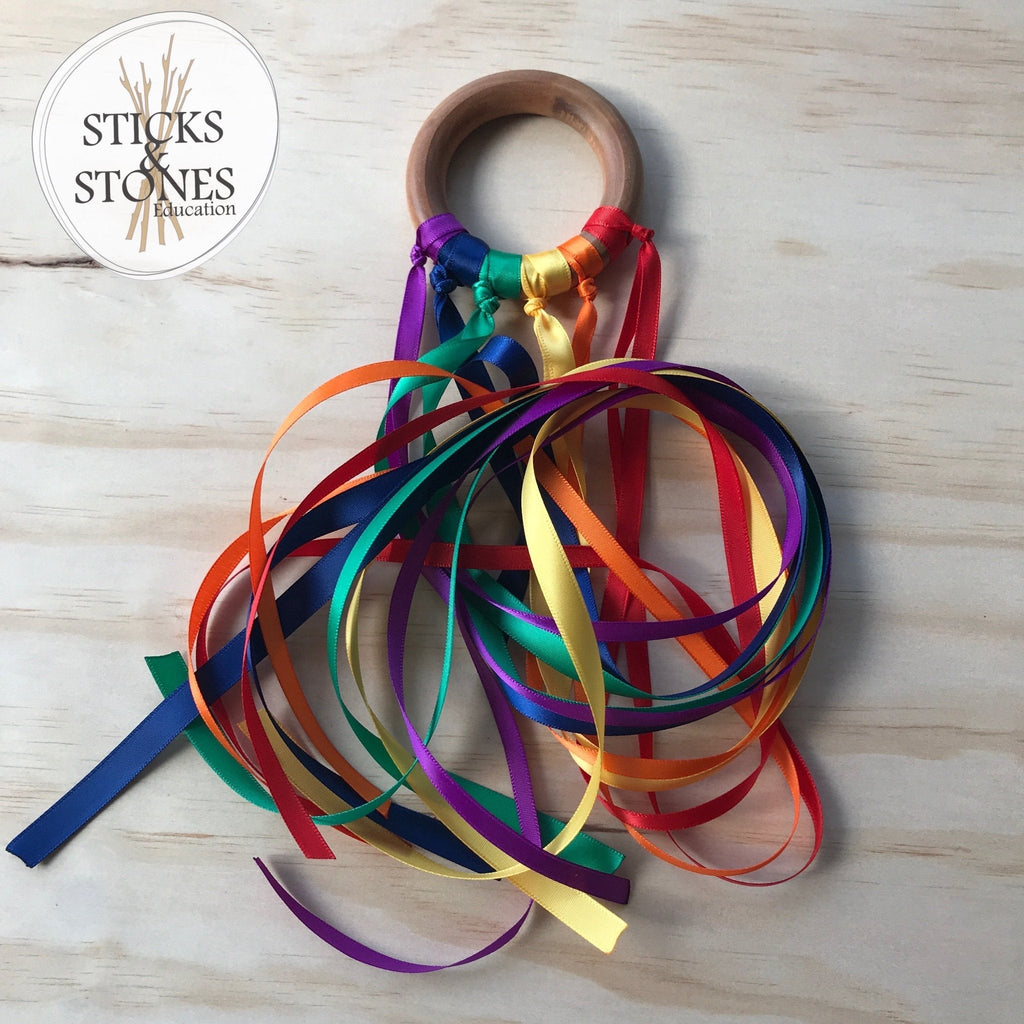 Over the Rainbow Dancing Ribbon Ring - Sticks & Stones Education - Sticks & Stones Education