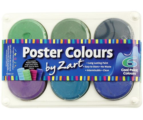 Poster Paint Palette in Cool Tones - Zart Art - Sticks & Stones Education