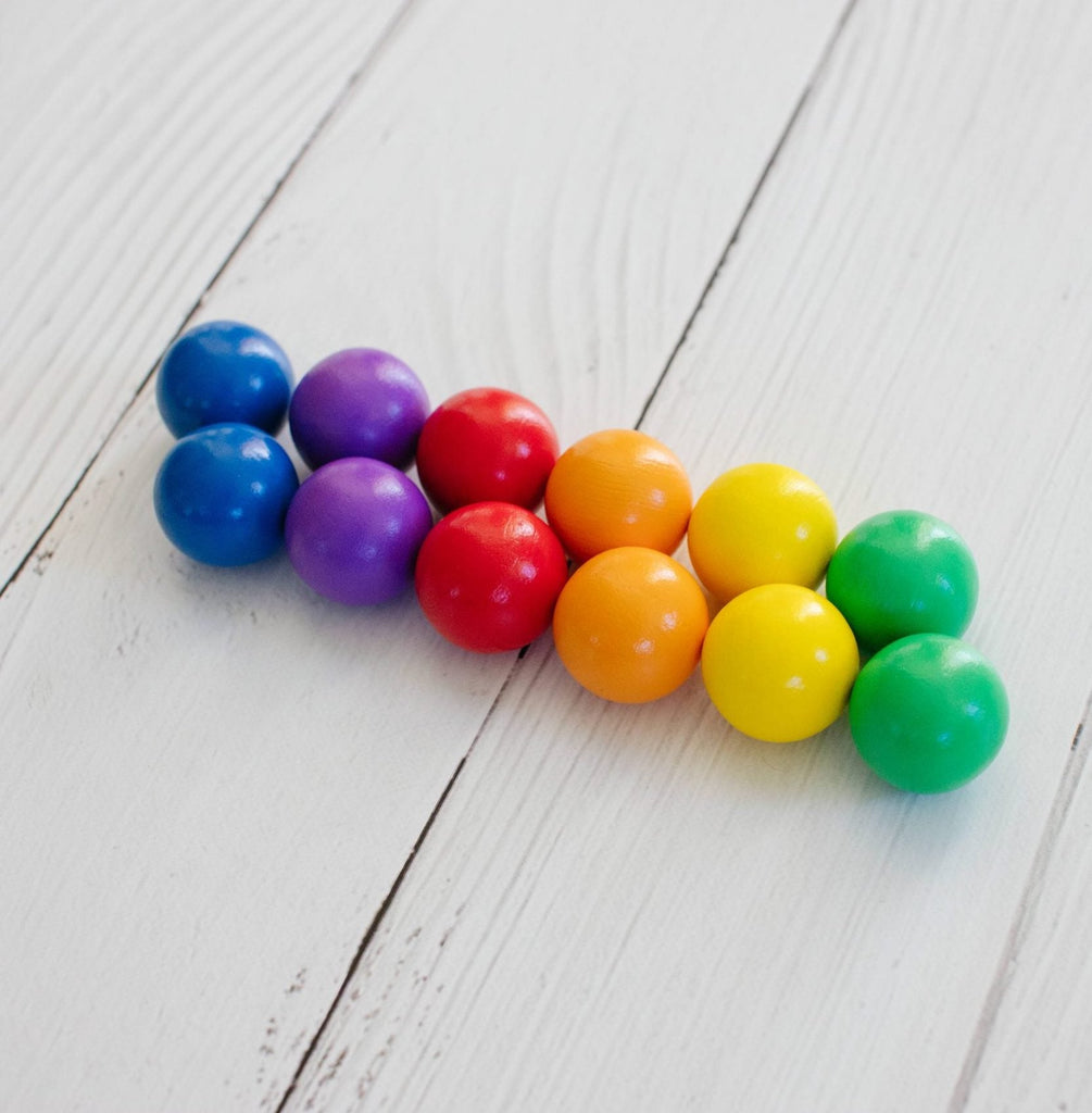 Rainbow Ball Run Balls - 12 Pieces || Connetix Tiles - Connetix Tiles - Sticks & Stones Education