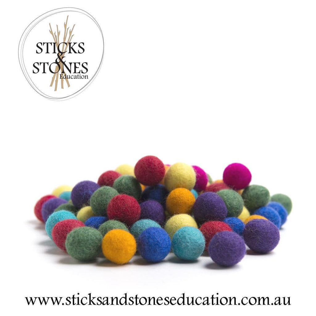 Rainbow Felt Marbles - Rainbows & Clover - Sticks & Stones Education