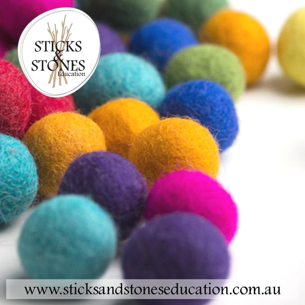 Rainbow Felt Marbles - Rainbows & Clover - Sticks & Stones Education