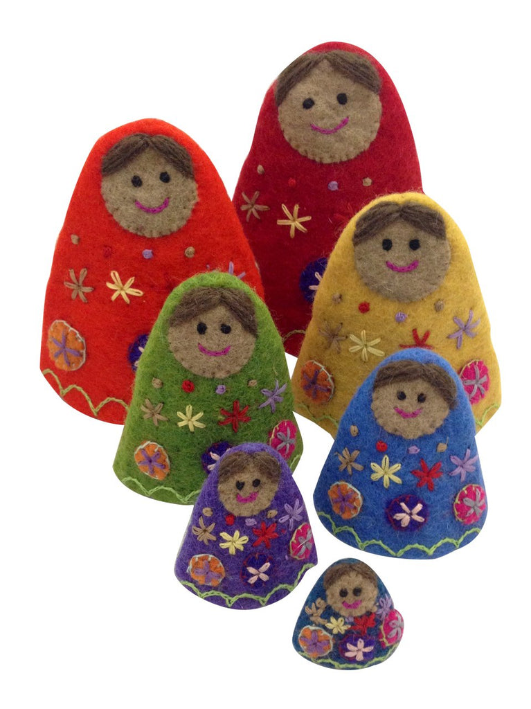 Rainbow Felt Nesting Dolls - Sticks & Stones Education - Sticks & Stones Education