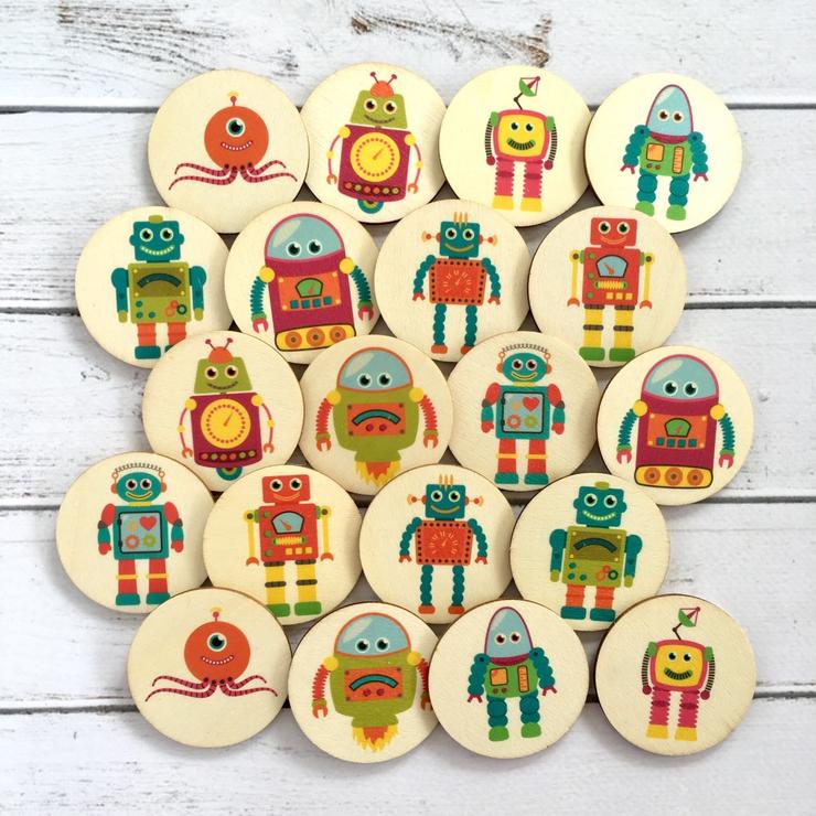 Robot Memory Match Game || My Little Set - My Little Set - Sticks & Stones Education