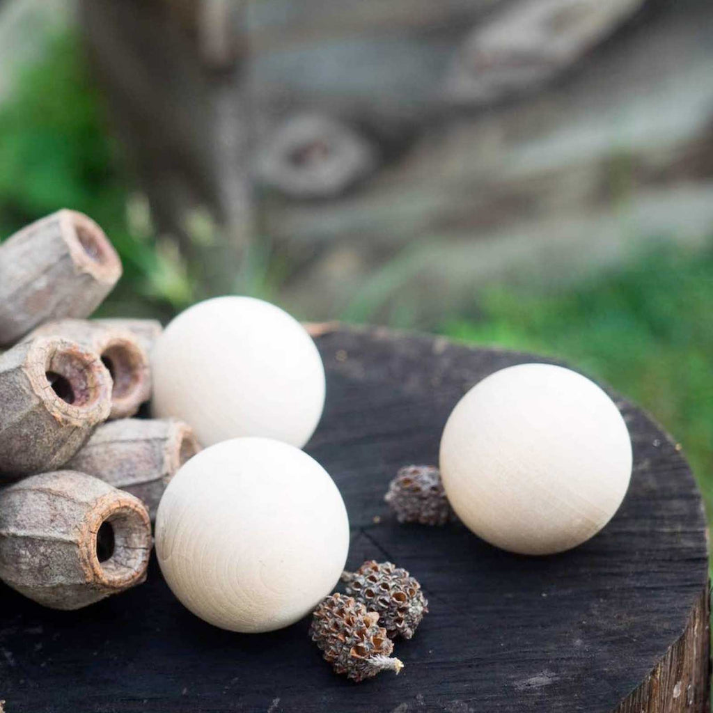 Round Wooden Balls - Set of 3 - Explore NOOK - Sticks & Stones Education