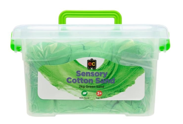 Sensory Cotton Sand 2kg - Green - Educational Colours - Sticks & Stones Education