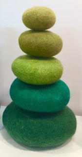 Stacking Stones in Green Tones - Papoose Toys - Sticks & Stones Education